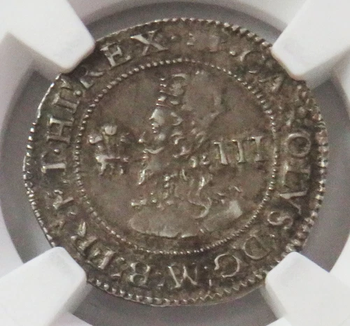 1638 -1642 SILVER GREAT BRITAIN 3 PENCE ABERYSTWYTH CHARLES I NGC AU 55 S-2894
