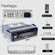 Single Din Car Stereo CDDVD Player Bluetooth FM/AM/RDS Radio USB SD AUX Receiver