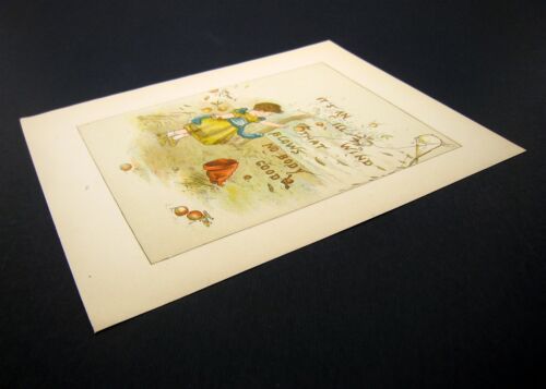 Ill Wind old American Folk Spruch Lizzie Lawson illustriert Vintage Kunst 1881 - Bild 3 von 4