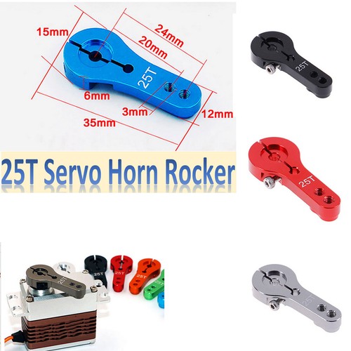 Aluminum Metal Car Steering Gear Arm 25T Servo Horn Rocker Arm Double Hole lock - Picture 3 of 20
