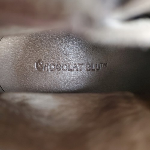 Stivali blu cioccolato donna 7,5 beige talpa pelle scamosciata tacco cerniera stivaletti alla caviglia - Foto 7 di 10