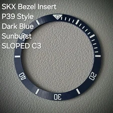 Bezel Insert SKX007 Ceramic C3 (P39 style) / Sloped / Dark Blue Sunburst - SEIKO