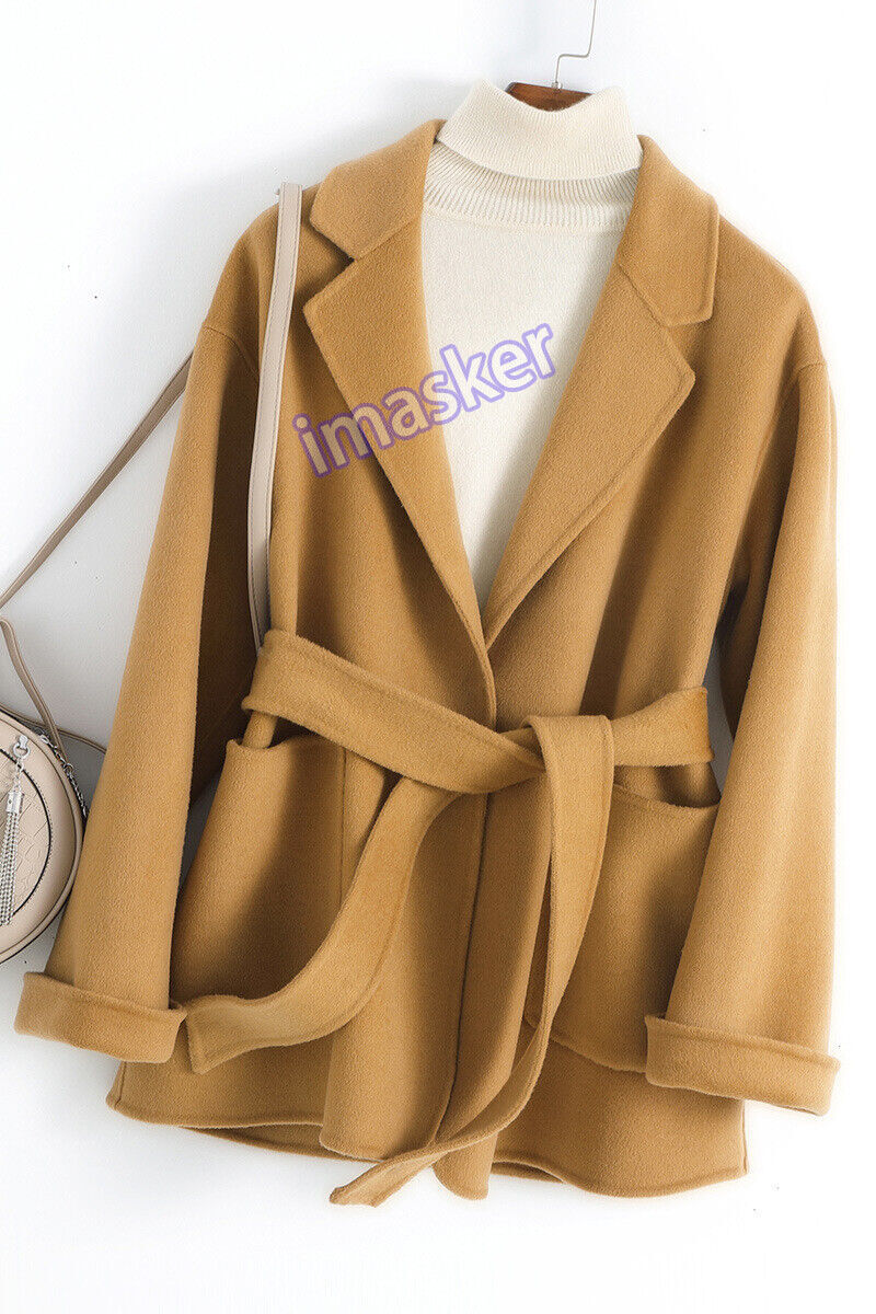 Winter Double-sided Cashmere Coat Women's Korean Slim Fit Suit Collar Wool Coat