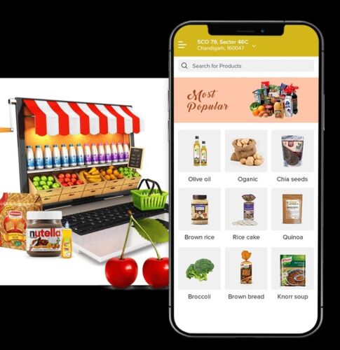 Aplicación móvil de comestibles, alimentos, farmacia, entrega en tienda con panel de administración v2.0.1 - Imagen 1 de 2