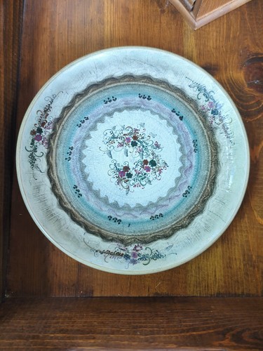 Pottery Plate Signed Handmade In Greece Floral Bright Colors 8.5" - 第 1/7 張圖片