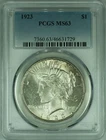 1923 Peace Silver Dollar S$1 Coin  PCGS MS-63  (37I)