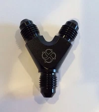 Z118 -4AN "Y" Block Fuel Y Fitting Junction Coupler 4/4/4 T -4/-4/-4 BLACK