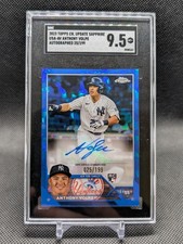 2023 Topps Chrome Update Sapphire Anthony Volpe RC Auto /199 Yankees SGC 9.5 MT