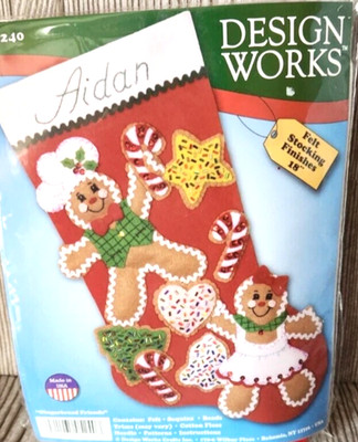 Design Works Stocking Kit #5240 18'' GINGERBREAD FRIENDS SEALED KIT / ON SALE NOW