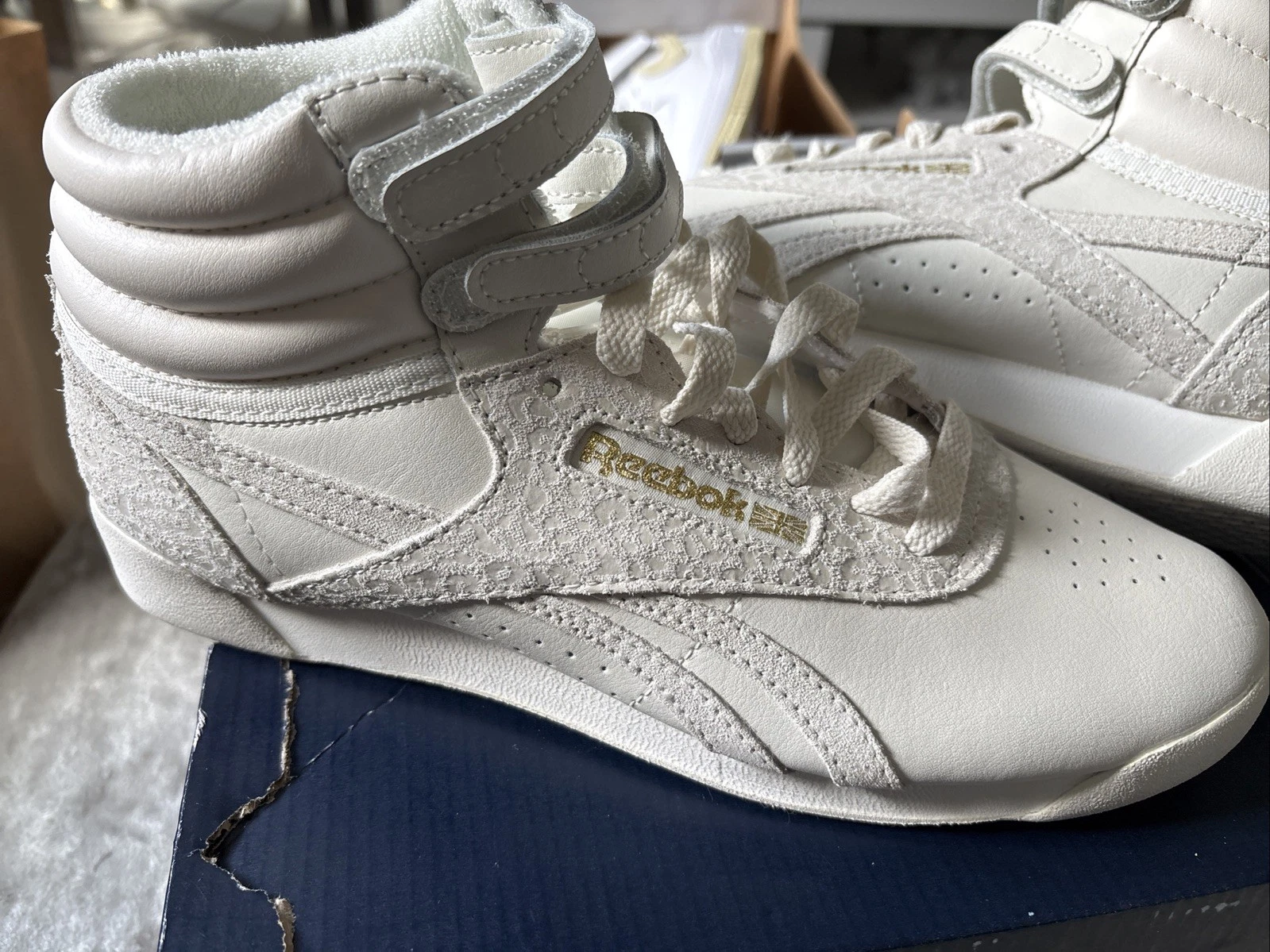 REEBOK F S HI BOOTS UK TAGLIA 6 Euro 39 STIVALI DAVVERO BELLI IN COLORI AVORIO ORIGINALI