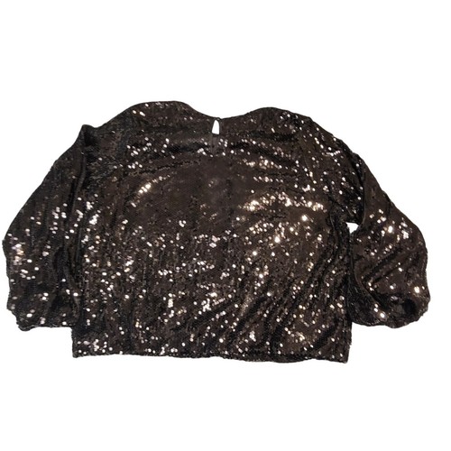 Simply Vera Vera Wang Top Women’s XL Sequined Blouse Quarter Sleeve Dressy NWT - Picture 6 of 8