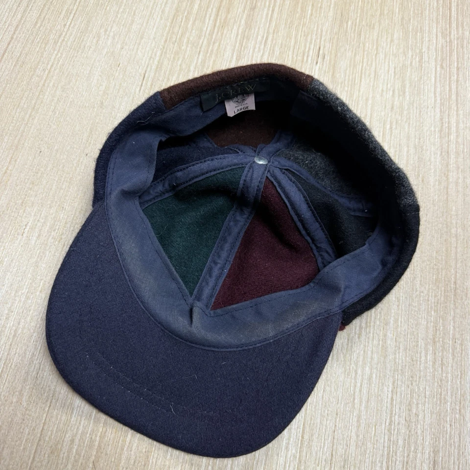 Sombrero J Crew Vintage Lana 6 Paneles Colorblock Talla Grande Hecho en EE. UU. Hecho en Unión Años 90 Foto 4 de 4