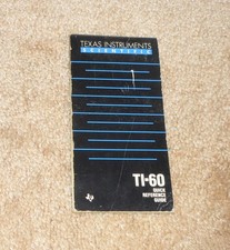 VINTAGE TEXAS INSTRUMENTS TI TI-60 QUICK REFERENCE GUIDE CALCULATOR BOOKLET