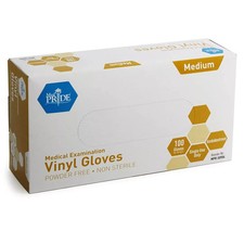 Medpride Medical Vinyl Examination Gloves, Latex Free Rubber, MEDIUM.-100/Bx