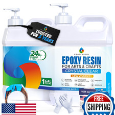 CRAFT RESIN 1 Gallon Crystal Clear Epoxy Resin Kit - Food Safe  UV Resistant