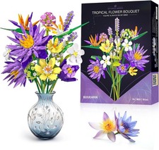 Set Flowers Bouquet Building Set, Creative Artificial Wildflowers Botanical