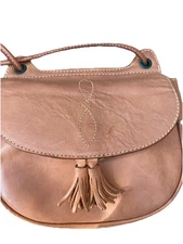 Ann Taylor Women’s Purse Made In Italy Leather Cross Body Brown Bag 5” X 8”