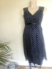 SERAPHINE LUXE MATERNITY NAVY SPOT OCCASION PARTY ALL SIZES NEW