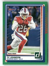 2025 DONRUSS #140 TY JOHNSON PRESS PROOFS GREEN BUFFALO BILLS