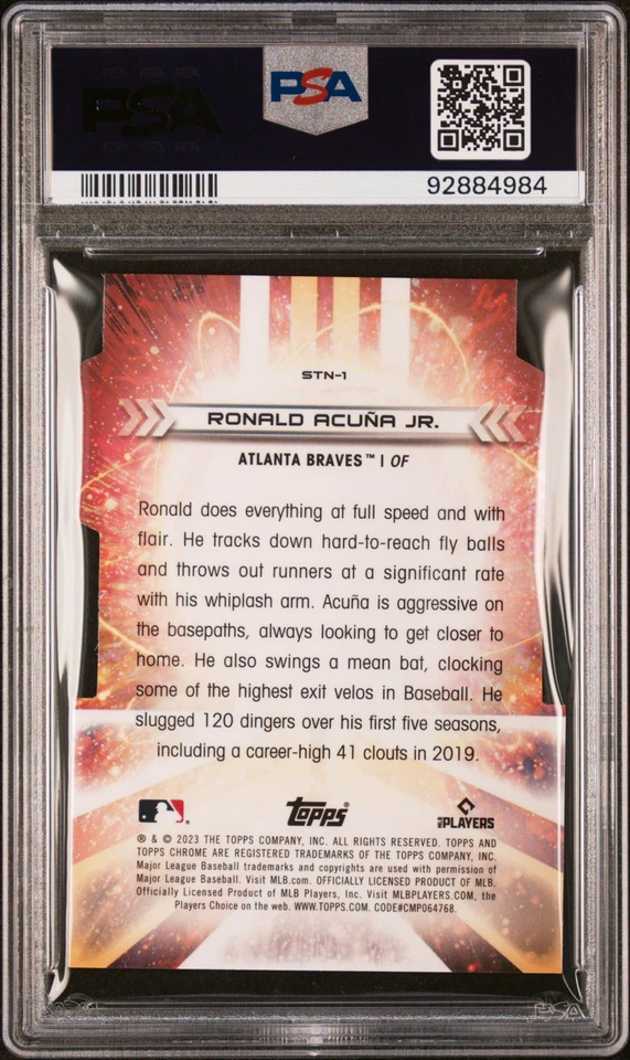 2023 Topps Cosmic Chrome - Stellanova Ronald Acuña Jr. #STN-1 - Image 2 of 2