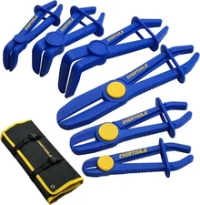 6pcs Hose Clamp Pliers Set, Radiator Fuel Line Clamp Tool, Straight & 90° Angled