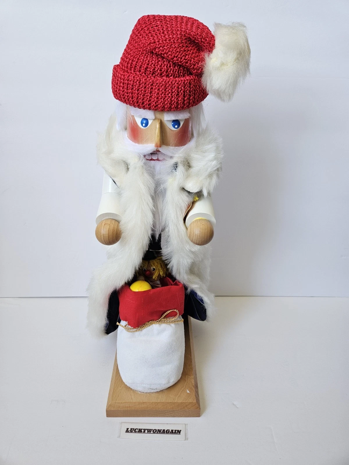 Vintage Steinbach Nutcracker Santa with Bag of Toys 17" Handmade Germany