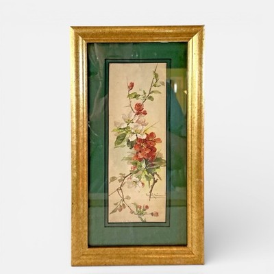 Vintage FRAMED LITHO Apple Blossoms RAPHAEL TUCK  13.5X7.5
