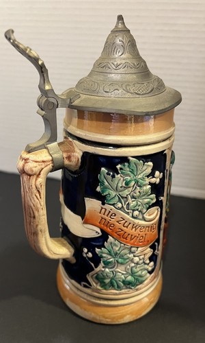 Vtg Werner Corzelius West German 1/2 Liter Beer Stein-Pewter Top-1960s - Picture 8 of 17