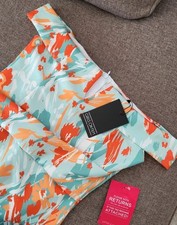 BNWT Girls on Film Womens Off Shoulder Midi Turquoise Orange Floral Dress 12