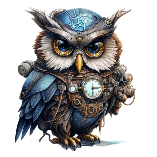Steampunk Owl Steam Punk Animal Self Adhesive Vinyl Sticker