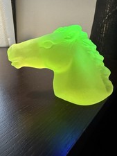 Gablonz Schlevogt Czech Uranglas Pferdekopf 🐴