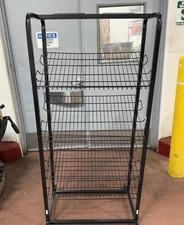 Retail Bakery Rack - Mobile Metal Display - 4 Tier Angled Shelf With Wheels NIB