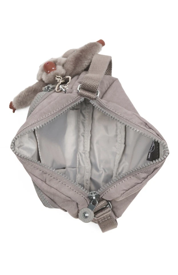 Bolso Bandolera Kipling Nylon Huebi Llavero Gorila Incluido Color Gris NUEVO CON ETIQUETAS NUEVO Foto 3 de 4