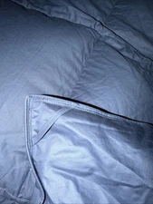 The Company Store QUEEN Size Steel Blue Cotton Covered Down Comforter READ