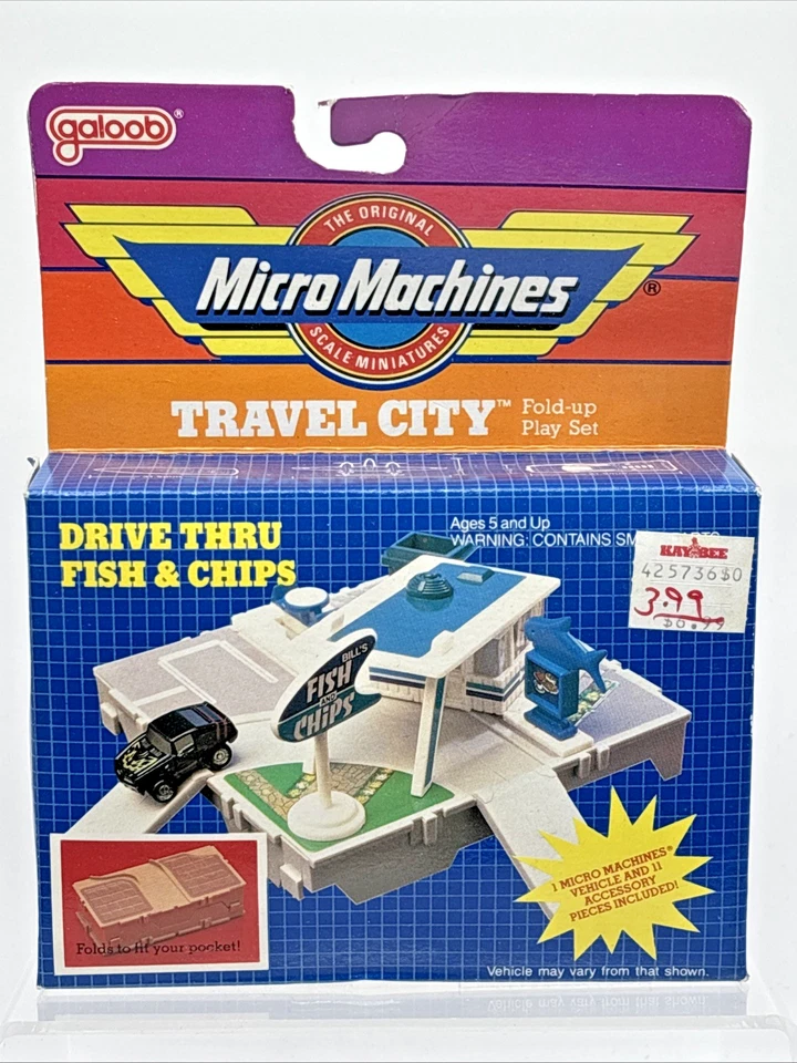 VTG 1988 Galoob Micro Machines Travel City Drive-Thru Fish & Chips Playset NEW - Image 2 of 4