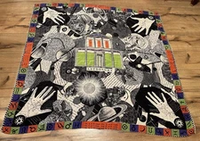 Astronomy 1992 Planets MultiColor Scarf ~ 37"X34"