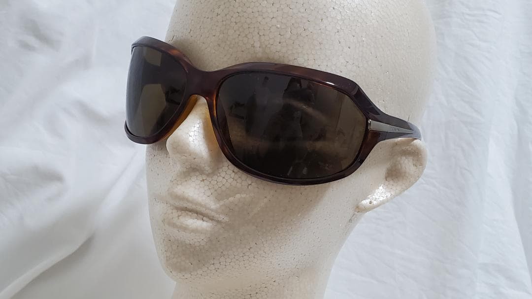Prada Gackt Used Icon Logo Metal Big Lens Sunglasses Brown Men's Women Used thumbnail 6