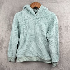 Athleta Girls Hoodie Kids 2XL 16 Wintergreen Mint So Snug Sherpa 2.0 Sweatshirt