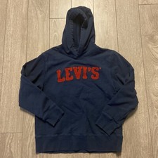 Levis Navy Blue Hoodie Sweatshirt Red embroidery logo kids 12 13 L