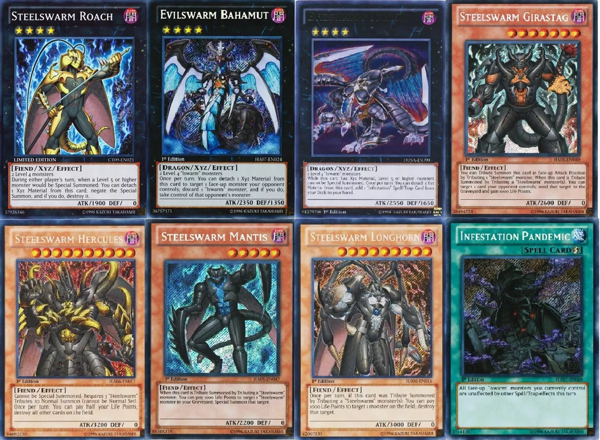 Yugioh Steelswarm 2023 Deck -Roach Evilswarm Ophion Bahamut Girastag - 1st  | eBay