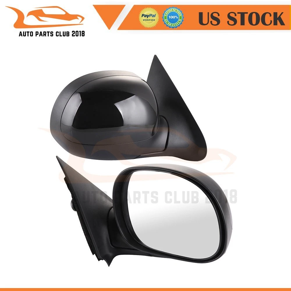 For 1997-2004 Ford F-150 Driver Side+Passenger Side Power Black Mirrors