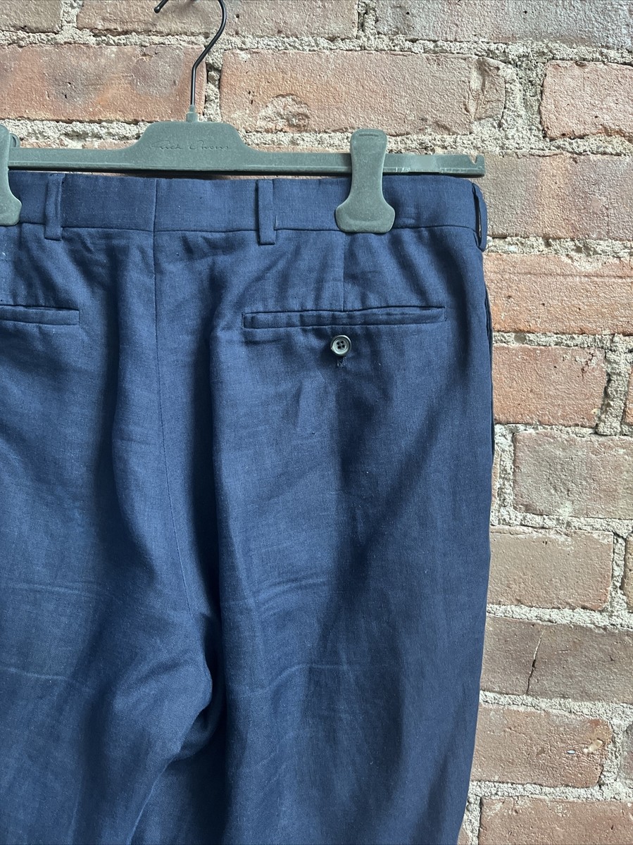 【イタリア製】 Ralph Lauren Purple label パンツ 32 Ralph Lauren Purple Label Men's Pants, Sz 32, Blue 100% Linen