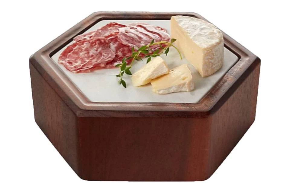 Urban Story 2 peças tigela flip de madeira cerâmica 8 polegadas bandeja de servir aperitivo - Imagem 2 de 2