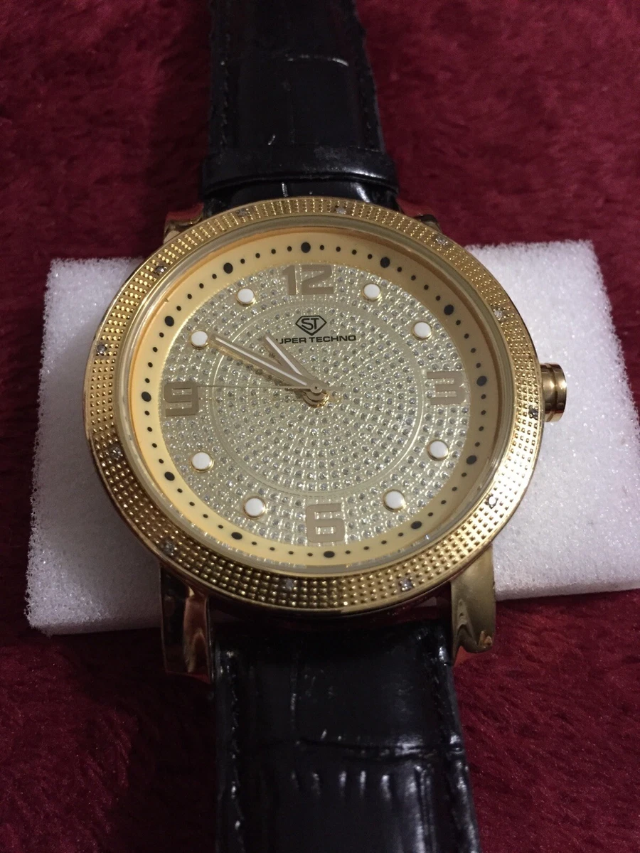 Mens gold diamond sale watches