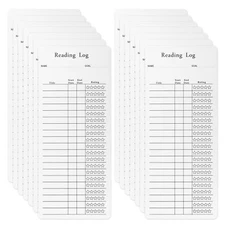14pcs Reading List Bookmarks 3.3x7.87in Library Card Book Tracker Notecards R...