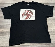 Native American Tribal Horse Shirt Mens Size 2XL Black Gildan Short Sleeve