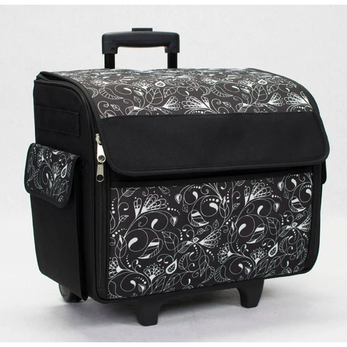 Black Sewing Machine Storage Bag Tote Case Rolling w/ Wheels Sew Carrier Wheeled - Picture 7 of 11