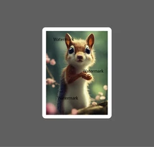 Baby Squirrel Sticker Cute Forest Scene