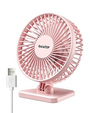 USB Desk Fan, Small But Powerful, Portable Quiet 3 Speeds Wind Desktop Pink