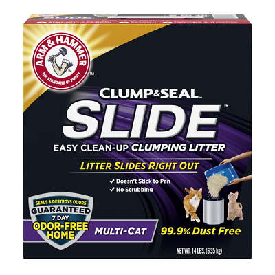ARM & HAMMER Clump & Seal SLIDE Cat Litter, Easy Clean-up Multi-Cat Clumping
